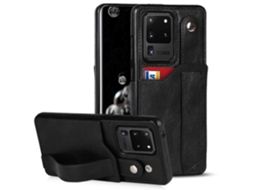 Capa Para Samsung Galaxy S20 Ultra Com Textura Crazy Horse, Resistente A Impactos, Em Tpu E Couro Pu, Com Compartimento Para Cartão E Suporte Para Alç