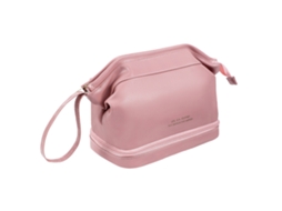 Bolsas De Viagem Cosméticas Bolsa De Higiene Portátil De Couro Bolsa Cosmética Espaçosa Paraes Rosa De Dois Andares ZMDECQNA