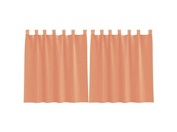 Maison Exclusive - Cortinas De Voile Com Laços 2 Pcs Terracota 140x140 Cm