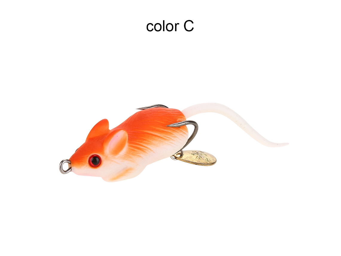 Blackfish Bait Hard Lure Simulated Mouse Shape Double Hook Design Surface Bait