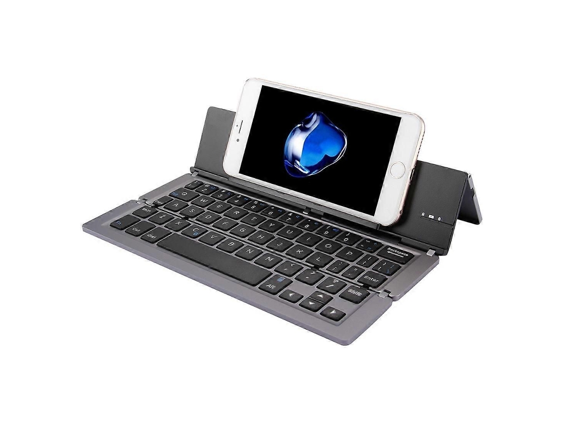 Teclado Bluetooth Dobrável, Ultrafino e Recarregável F18 com 58 Teclas e Suporte. TAISHENGDA