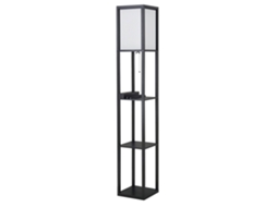 Luminária de Chão Moderna com Prateleiras,luminária Interna Que Economiza Espaço,algodão e Mdf,26 X 26 X 160 Cm,preto e Branco BTFORUS
