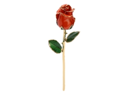 Rosa Dourada 24k Laranja Suporte Dia Namorados Natal Mãe