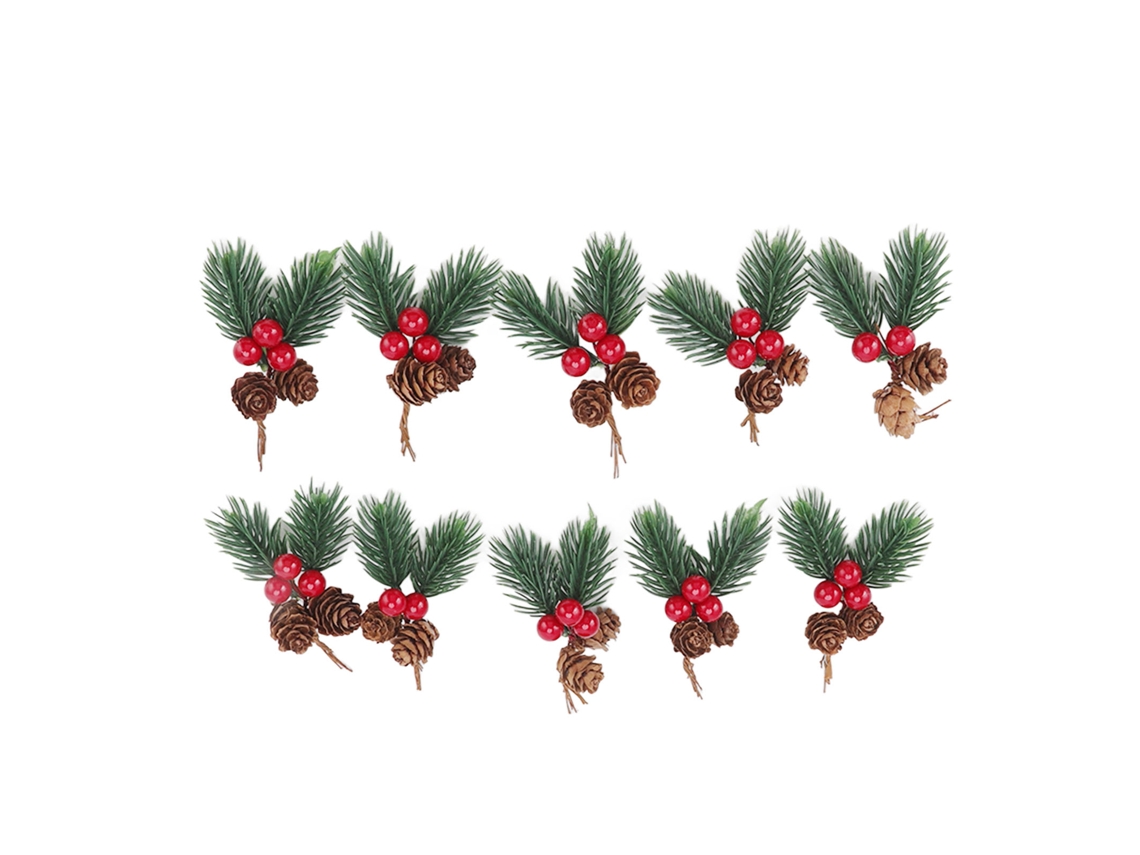Picos de Natal com pinhas, frutos vermelhos e agulhas pack de 10 LAXISCREED