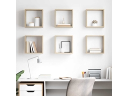 Vidaxl Prateleiras De Parede Em Forma De Cubo 6 Pcs 30x15x30cm Sonoma