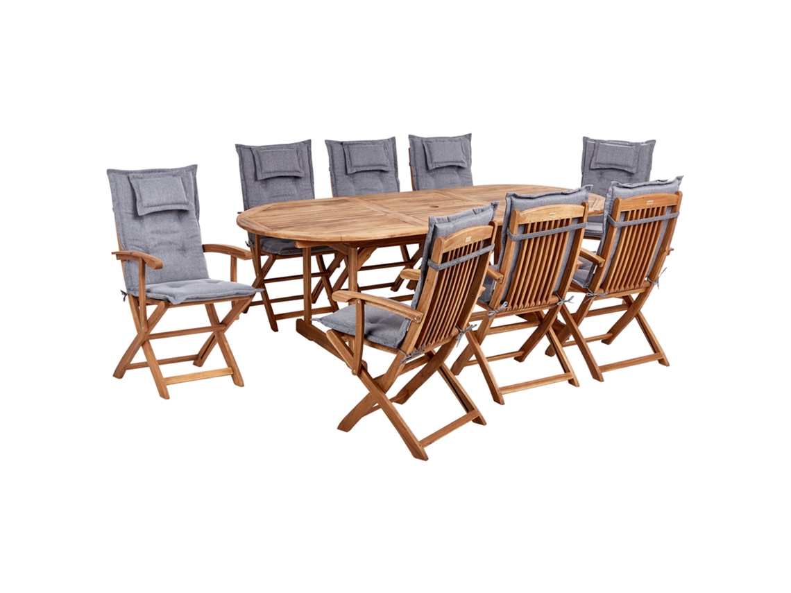 Conjunto Relax BELIANI Maui Ii de Madeira de Acácia Castanho Claro 220X100X74