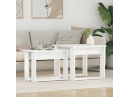 Vidaxl Conjunto De Mesas De Café 2 Pcs Branco Madeira Processada