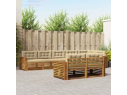 Vidaxl Conjunto De Sofás Para Exterior 8 Pcs Natural E Bege