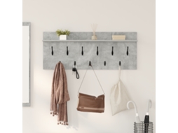 Cabideiro de Parede com Prateleira, Cor Cinza Concreto, 100 X 40 12 Cm BRILVIBERA