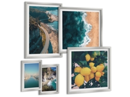 Conjunto De Pinturas Paisagens Praianas Cítricos Espelharte (5 Peças)