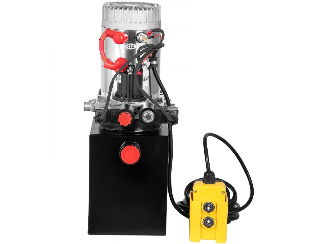 Bomba Hidráulica 12v De Duplo Efeito 4 Qt (3,8 L) Para Reboques Basculantes, 3200 Psi, Depósito Metálico Tekmaquinas