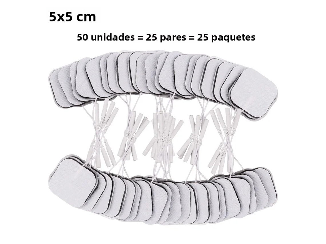 (50 Unidades, 5x5cm) Adesivo De Gel Para Eletrodos Tens Ems