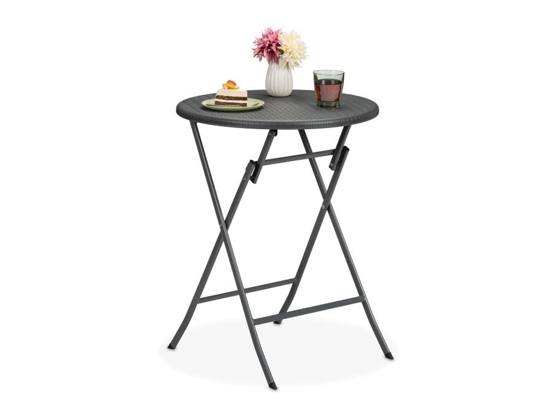 Mesa Redonda para Jardim com Visual de Rattan B2X
