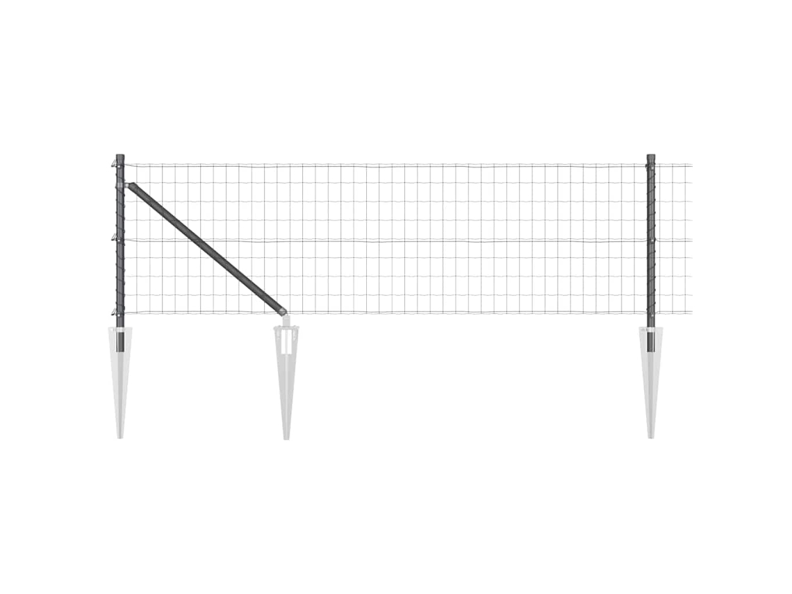 Conjunto 1 Cerca Externa Vidaxl Cinzento Aço (10 X 0,4 M)