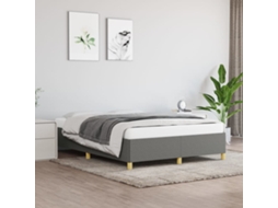 Vidaxl Estrutura De Cama Sem Colchão 140x200 Cm Tecido Cinzento-escuro