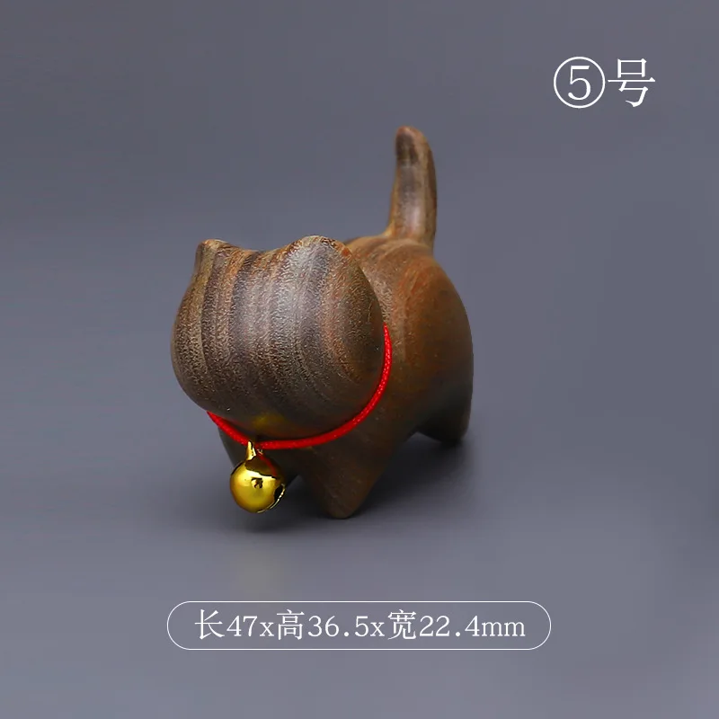 Nova Escultura Em Sândalo Verde Com Cabeça De Gato Esculpida, Gato Fofo E Feliz, Pato, Veado, Decoração De Mesa, Presentes Criativos Para Casa