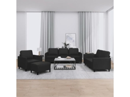 Sofa Set, Sofa Sets Vidaxl Preto Couro Artificial (n/a)