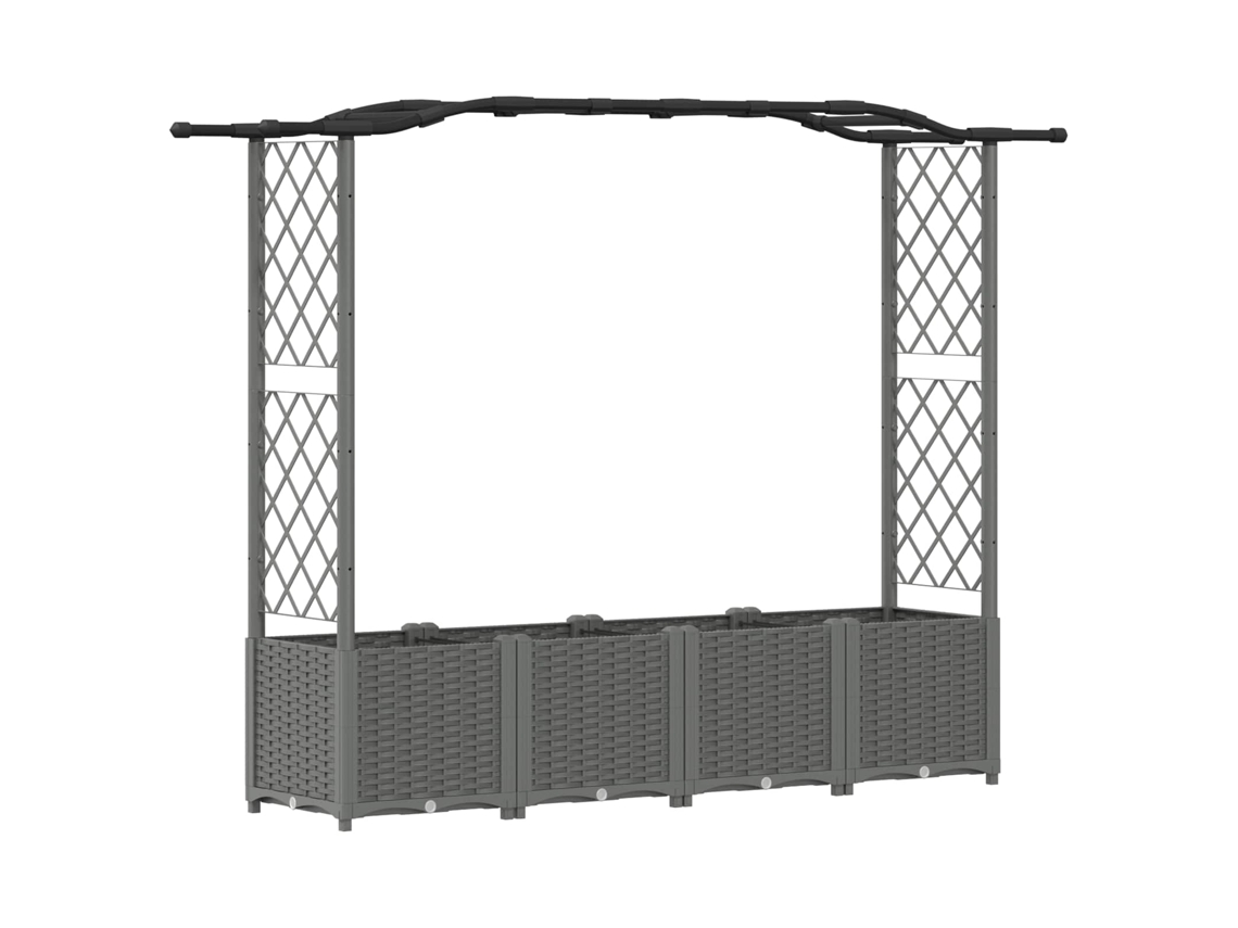 Conjunto 1 Canteiro De Jardim Elevado Vidaxl Cinzento-claro Polipropileno (204 X 40 X 138 Cm)