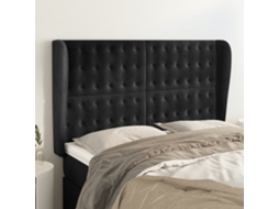 Vidaxl Cabeceira De Cama C/ Abas Veludo 147x23x118/128 Cm Preto