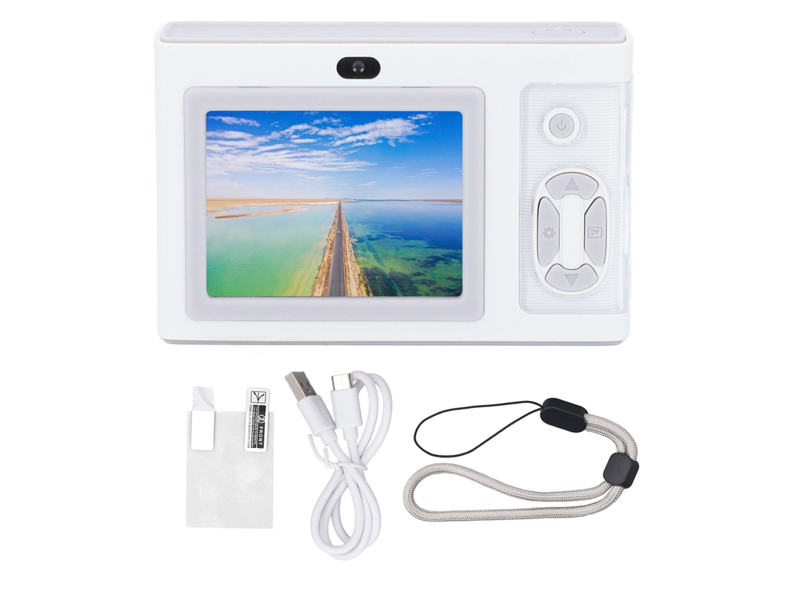 Camera Digital Com Tela 2.4 Polegadas 1080p Hd Lentes Duas Zoom 4x Reprodutor Mp3 E Luz De Preenchimento Led Branco