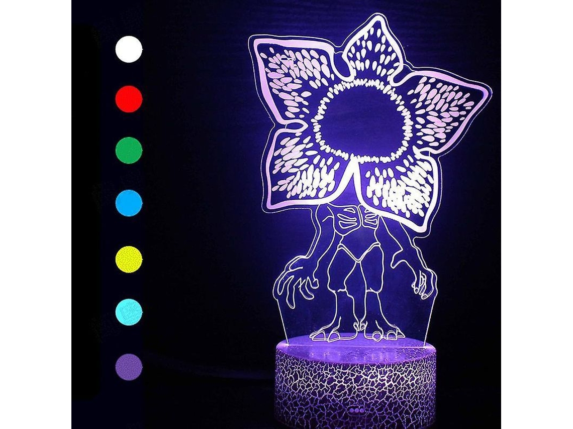 Luz Noturna 3d Demogorgon Stranger Things Com Controle Remoto 16 Cores Decor Quarto Infantil