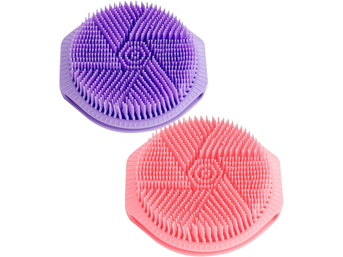 Conjunto De 2 Escovas Esfoliantes Corporais Silicone Dupla Face, Macias E Ergonômicas, Para O Corpo E As Costas, Nas