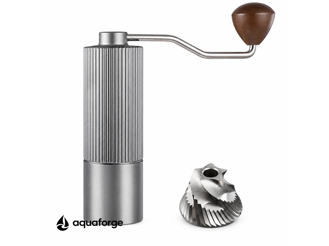 Moinho Manual De Café Aquaforge Com Aço Inoxidável Para Café, Cinzento