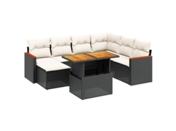 Garden Sofa Set, Garden Sofa Sets Vidaxl Preto Rattan / Vime (n/a)
