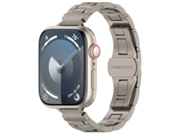 Bracelete para Apple Watch 46/49/45/44mm Liga de Titânio com Fecho Borboleta de Três Contas Titânio XIAOMOYU