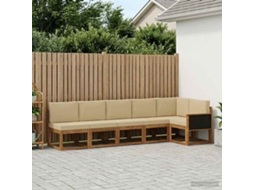 Vidaxl Conjunto De Sofás Para Exterior 6 Unid. Natural E Bege