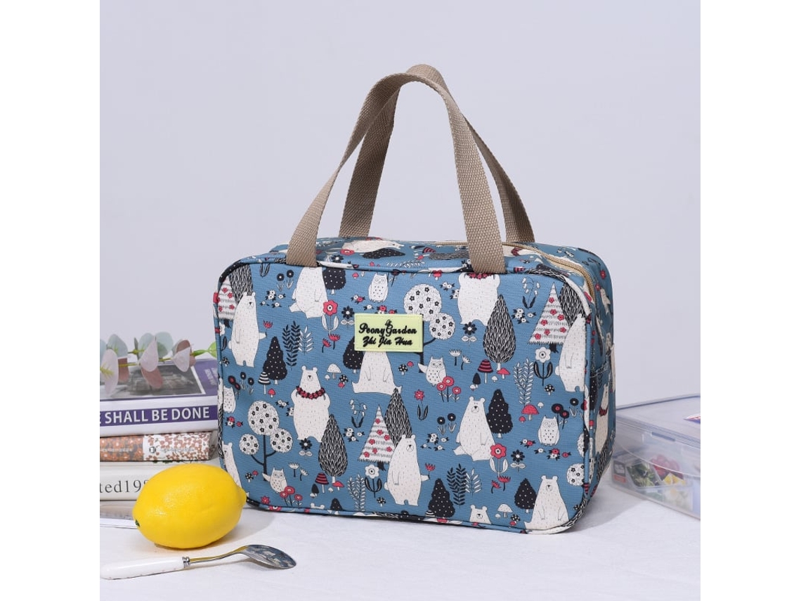 Nécessaire De Viagem Azul, Clara Com Estampa De Urso Branco, Ideal Para Guardar Maquiagem. Grande, Portátil E À Prova D'água, Perfeita Para Viagens