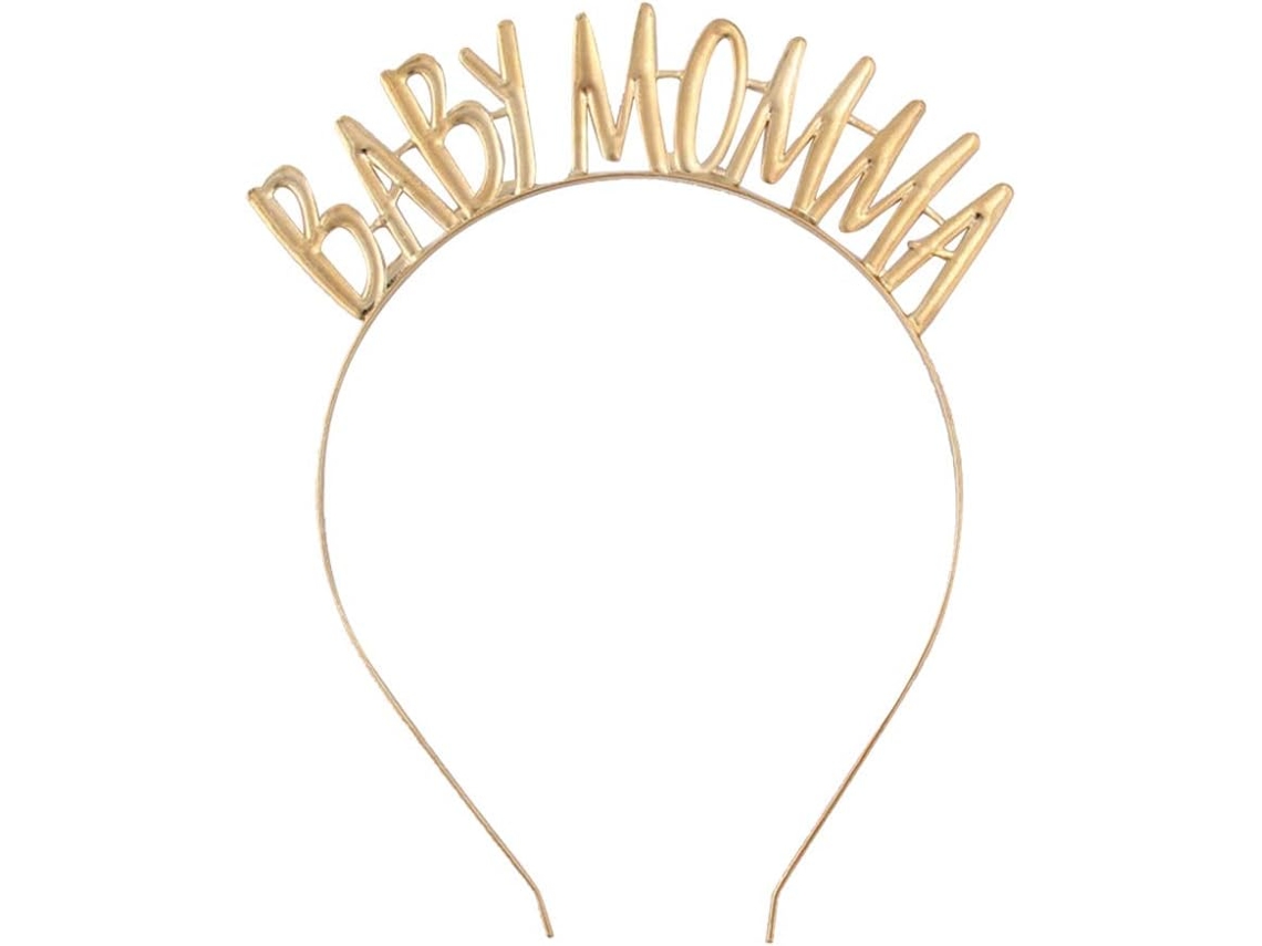 Tiara Em Liga Dourada Com Letras Estampadas, Acessório Leve E Elegante.