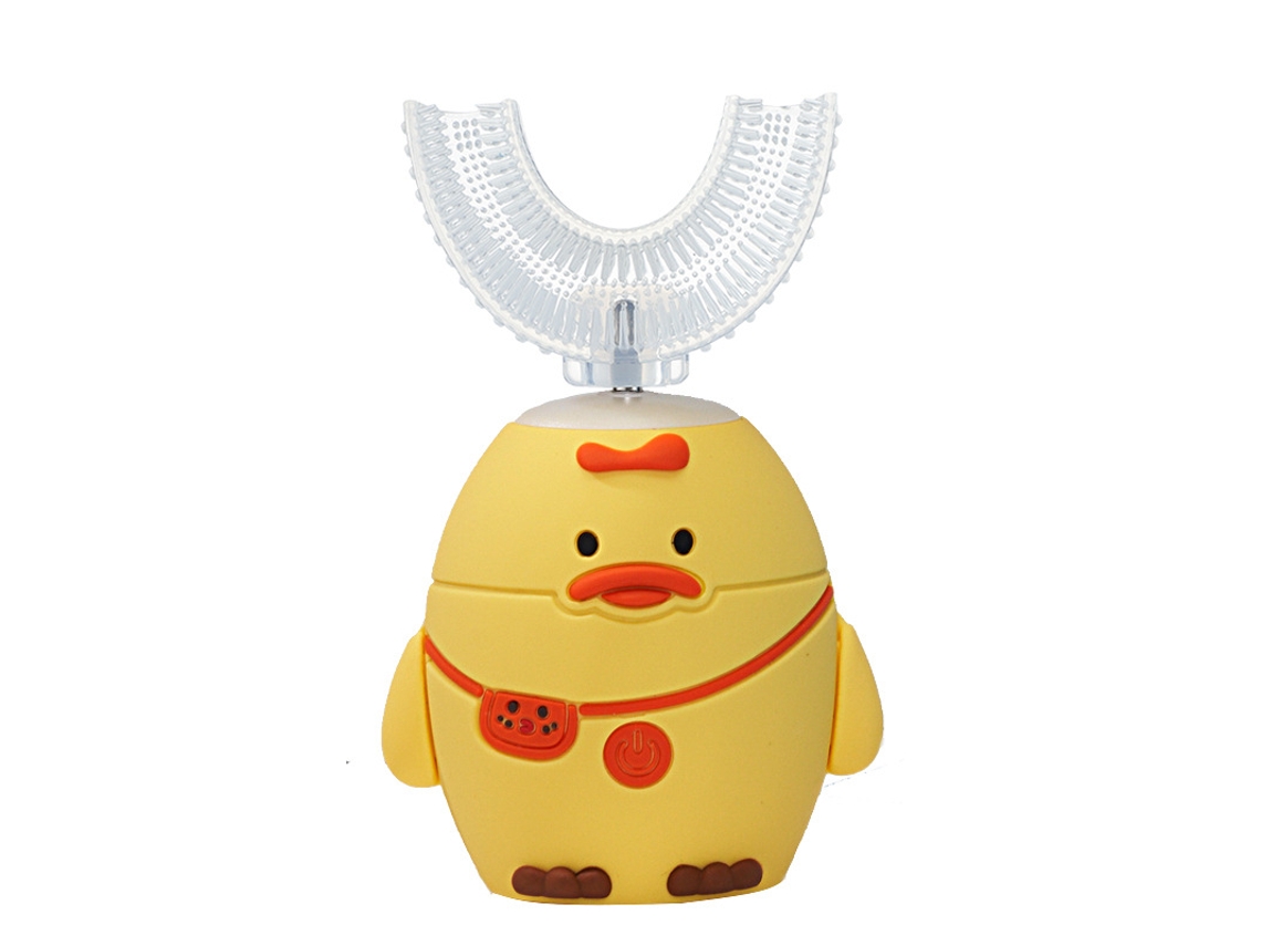 Escova de Dentes Elétrica Infantil em U, 6 Velocidades Ajustáveis, para Crianças de 2 a 6 Anos. Amarelo CZHHMART