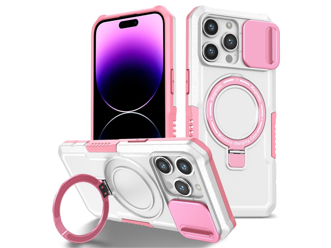 Suporte Casa Magsafe Para Iphone 15 Pro Pele Sintética Branco