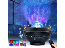 Lâmpada Projetora de Estrelas Led, Luz Noturna Giratória com 10 Modos, Controle Remoto, Temporizador, Alto, Falante e Bluetooth BRILVIBERA