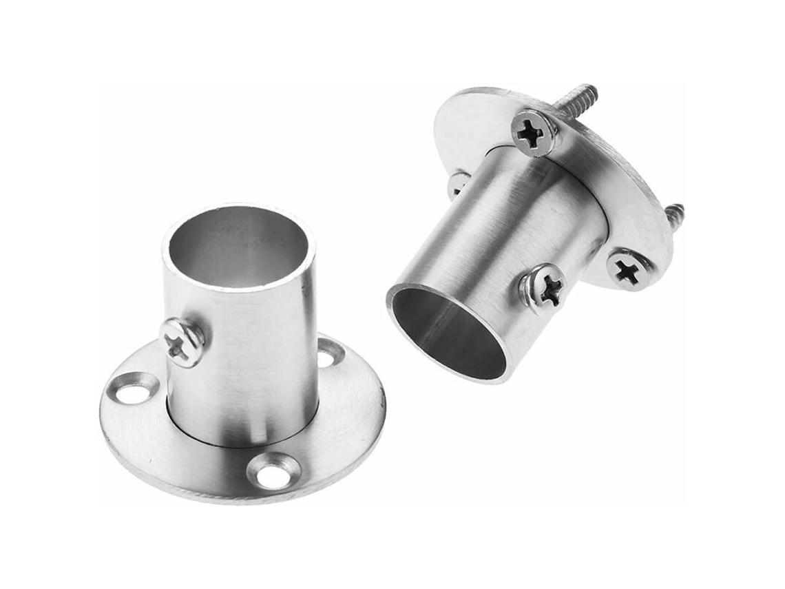 Conjunto De 2 Suportes Com Flange Para Varão De Guarda, Roupa Em Aço Inoxidável, 19 Mm