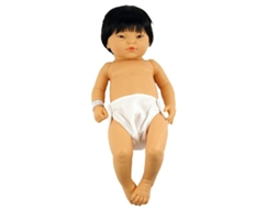 Boneco Bebê Menino De Vinil De 52 Cm Com Cabelo E Fralda Brinquedo Realista Merkloos