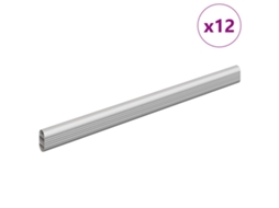 Viga de Closet 12 Pcs Prateado 764 X 15 X 29 Mm VIDAXL