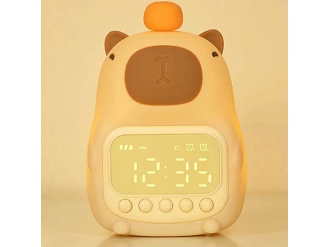 Despertador Digital em Formato de Capivara com Visor Led e Luz Noturna- Função Soneca BRILVIBERA