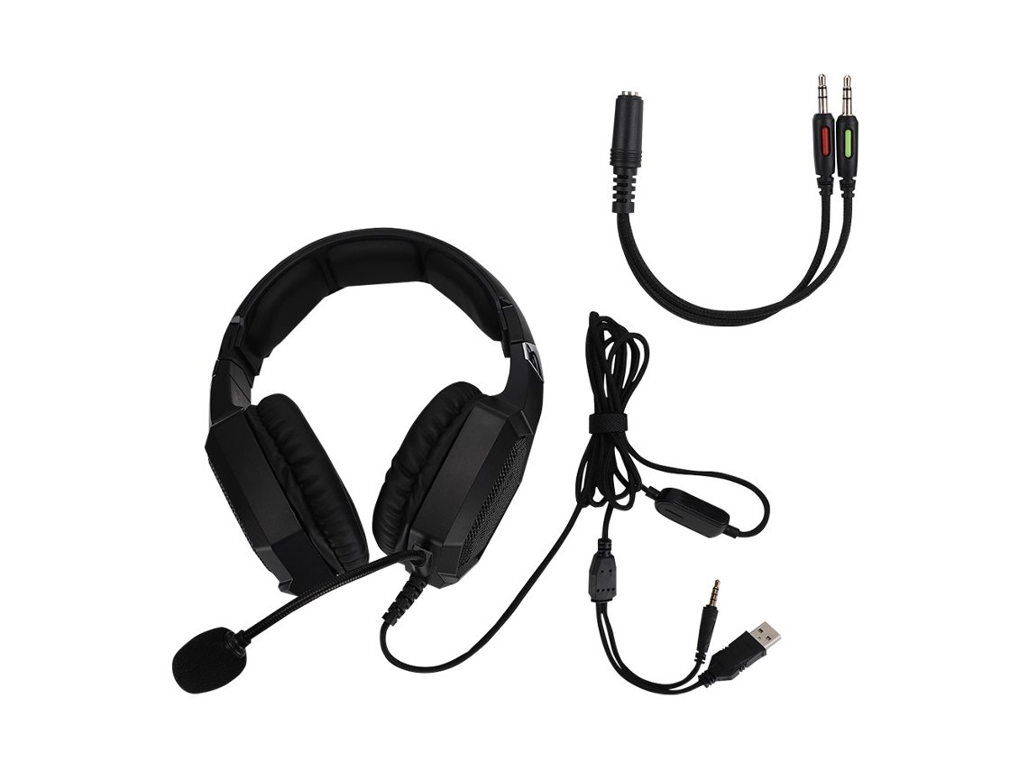 Fone De Ouvido Gamer Com Fio K8 Com Microfone Anti-ruído Led Para Notebook E Pc