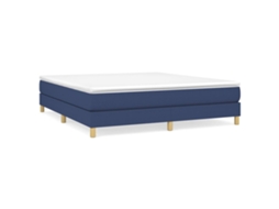 Cama com Molas/colchão 160x200 Cm Tecido Azul MAISON EXCLUSIVE