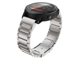 Bracelete Para Garmin (26mm) - Liga De Titânio - Três Contas - Fivela De Pressão - Liberação Rápida Prata