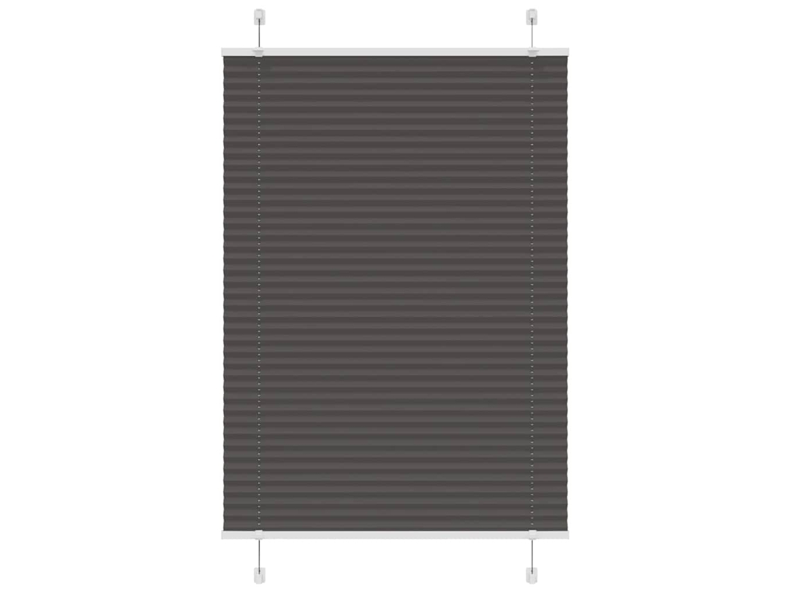 Vidaxl Preto Plissada Cega 100x100 Cm Largura Tecido 99,4 Cm Poliéster