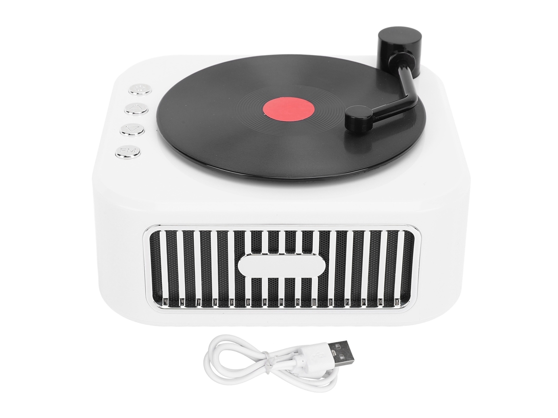 Altavoz Bluetooth Vintage, Estilo Tocadiscos, Sonido Envolvente, Batería de 800 Mah, Compatible Con 32 Gb.