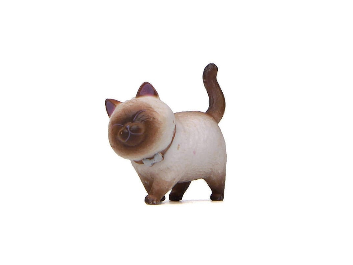 Adorno De Gato Fofo Com Sino Alto Brinquedo De Pvc Cinza Criativo Decoração Para Casa Presente Para Crianças Marrón