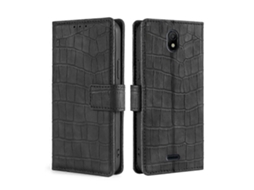 Capa De Couro Com Fecho Magnético E Sensação De Pele De Crocodilo Para Nokia C100