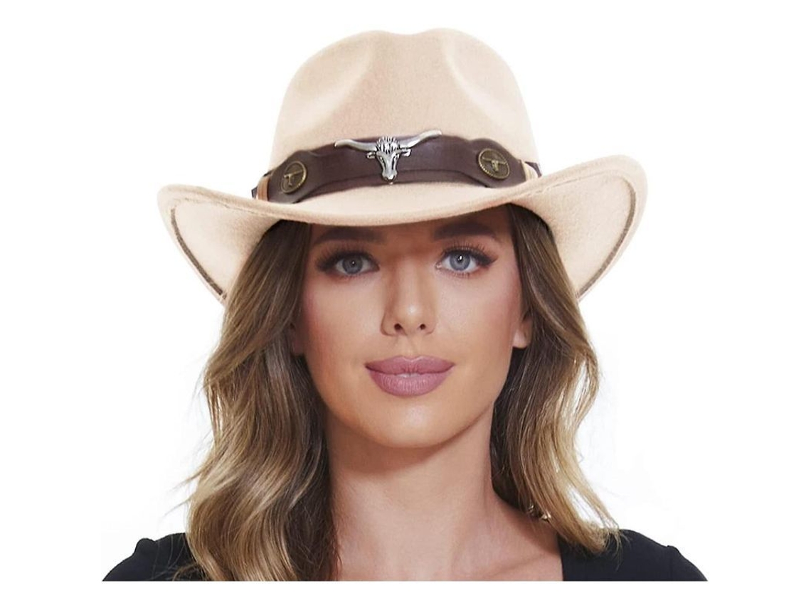 2026-sombrero Vaquero Clásico Hombre Mujer, Ala Ancha Estilo Western Con Cinturón Ajustable Bege