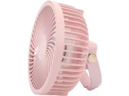 Ventilador Portátil Para Camping Com Luz Led, Quatro Funções Em Um, Três Velocidades Ajustáveis (rosa)