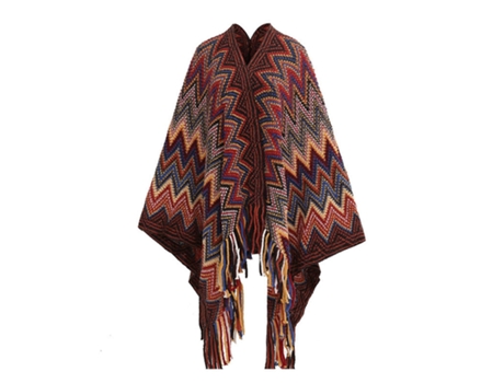 Cachecol Macia De Mulher Giecy Elegante Poncho Quente Aberto Frente Xale Envoltório Malha (tamanho Único)