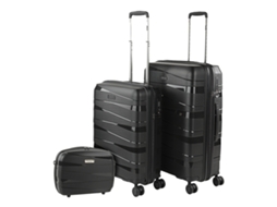 Conjunto de Malas Rígidas Pp JASLEN Stuttgart Preto 43X66X24 Cm 58L